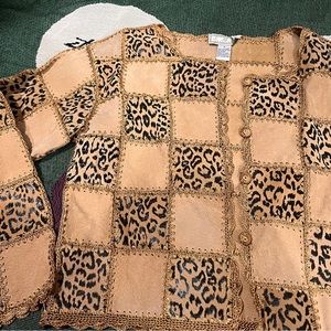 Leather patchwork cardigan/jacket